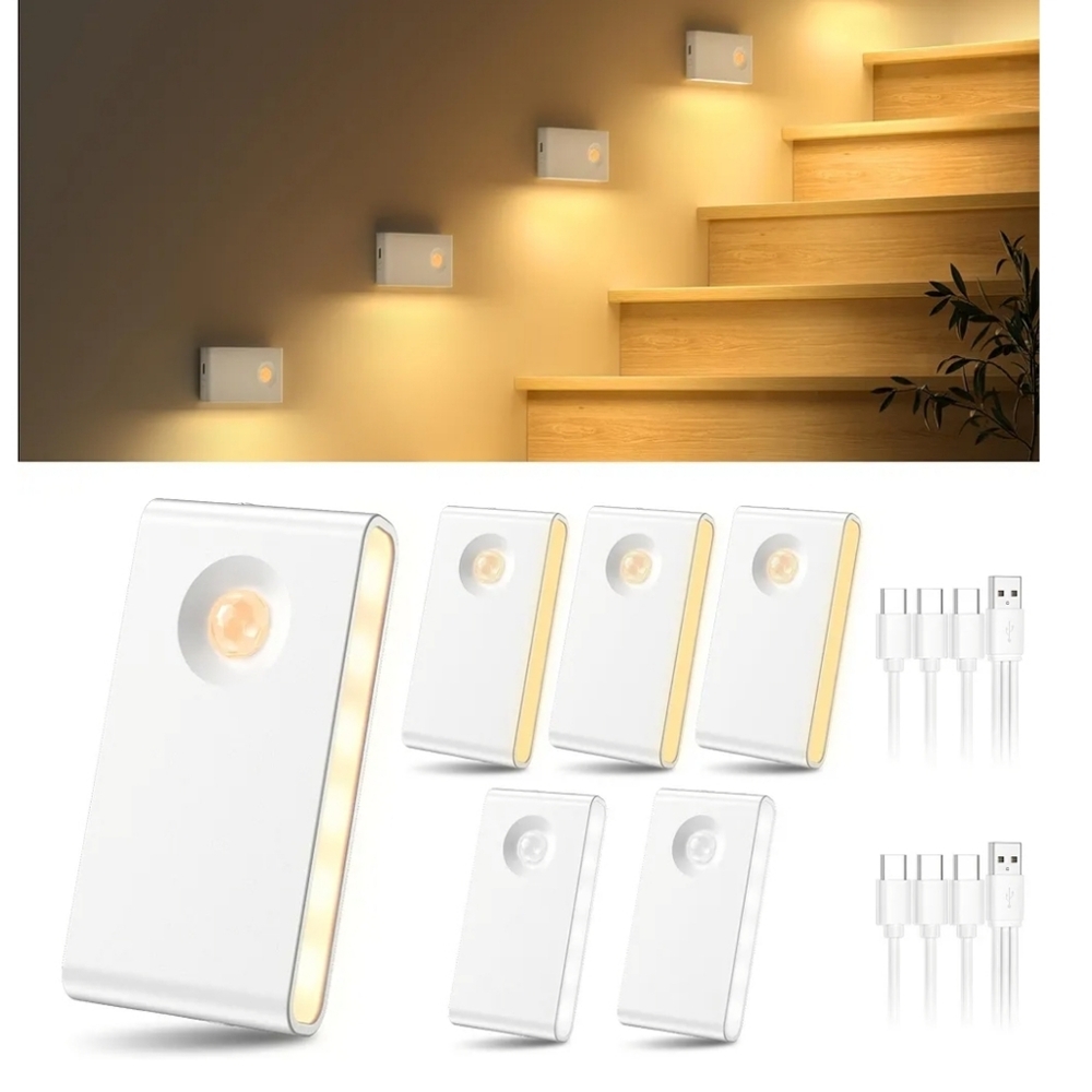 6 Pks Stair Lights Motion Sensor